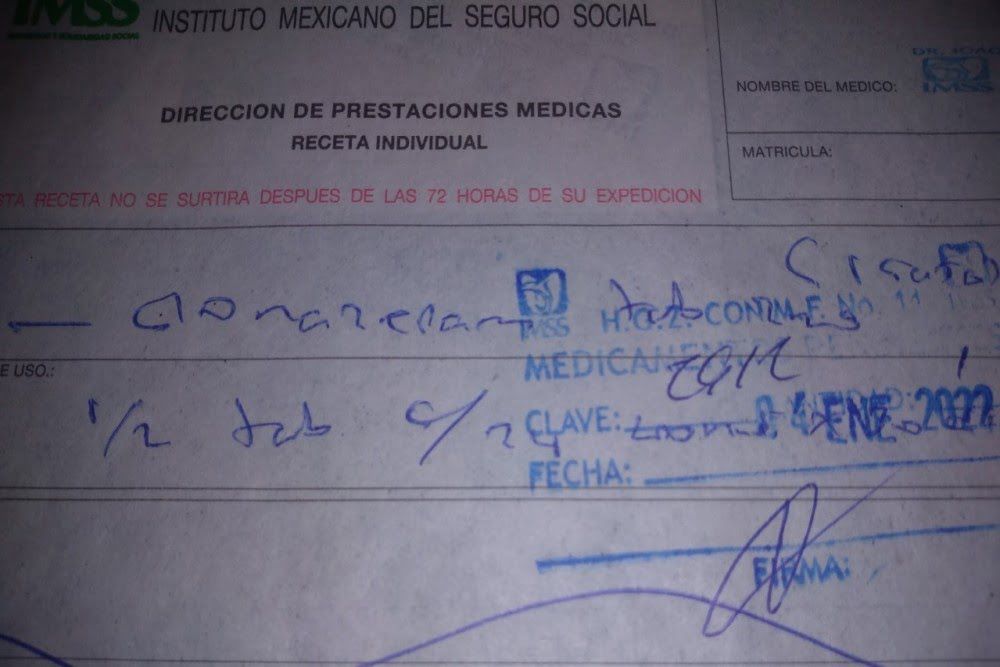 FALTA DE MEDICAMENTOS EN IMSS, NO HAY CALMANTES DESDE HACE MESES, SIN LUGAR  A SUBROGACIÓN